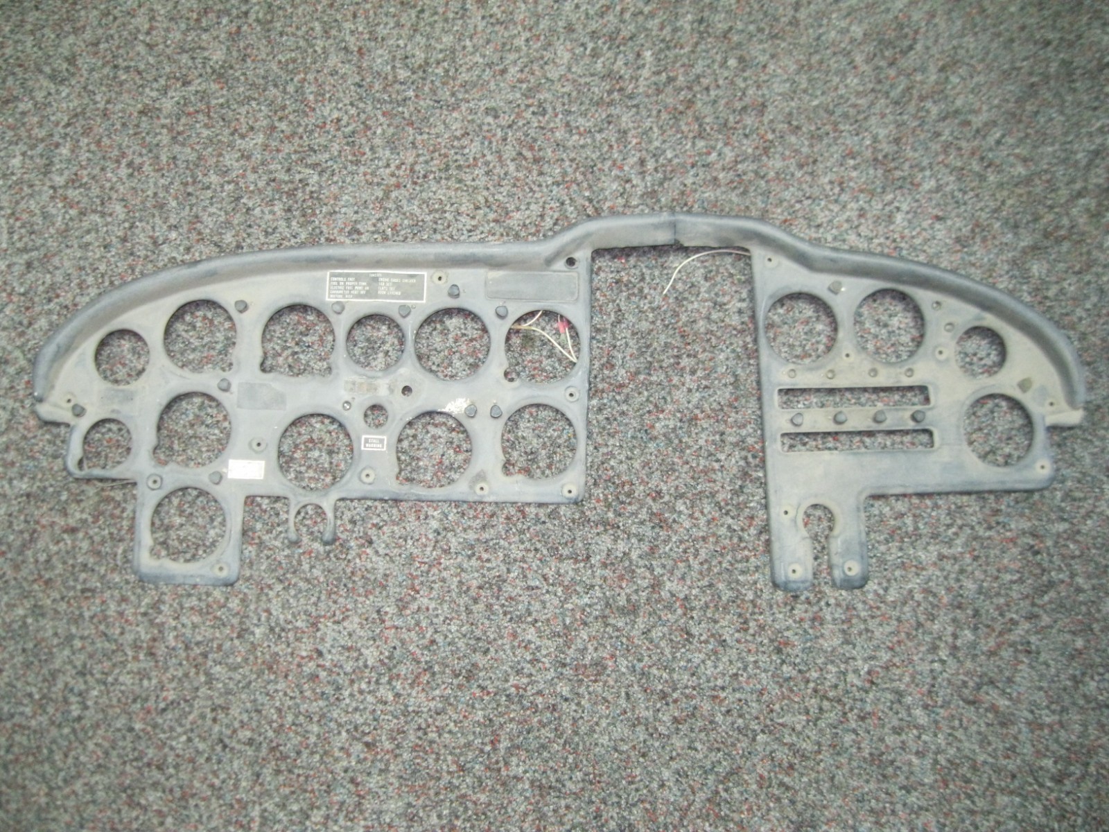 INSTRUMENT PANEL OVERLAY PIPER PA-32 AIRPLANE used with instrument lights