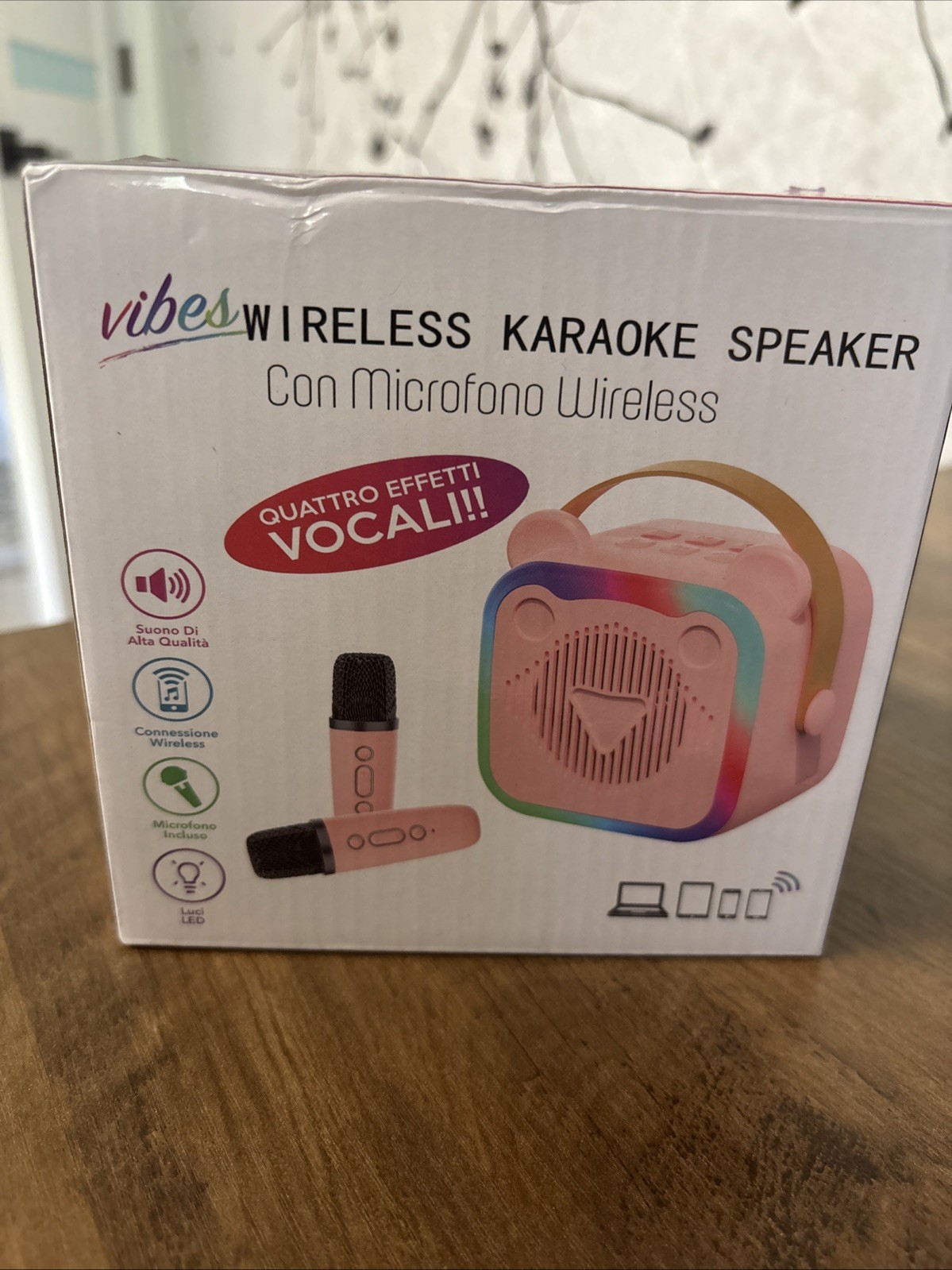 Bluetooth Karaoke Speaker with 2 Wireless Microphones- NEW