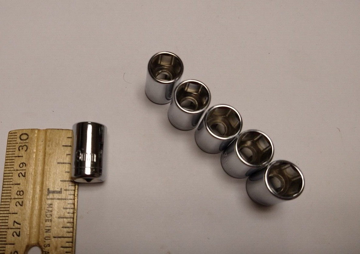 Socket Lot of 6 1/4" Drive 8MM 6 Point Shallow