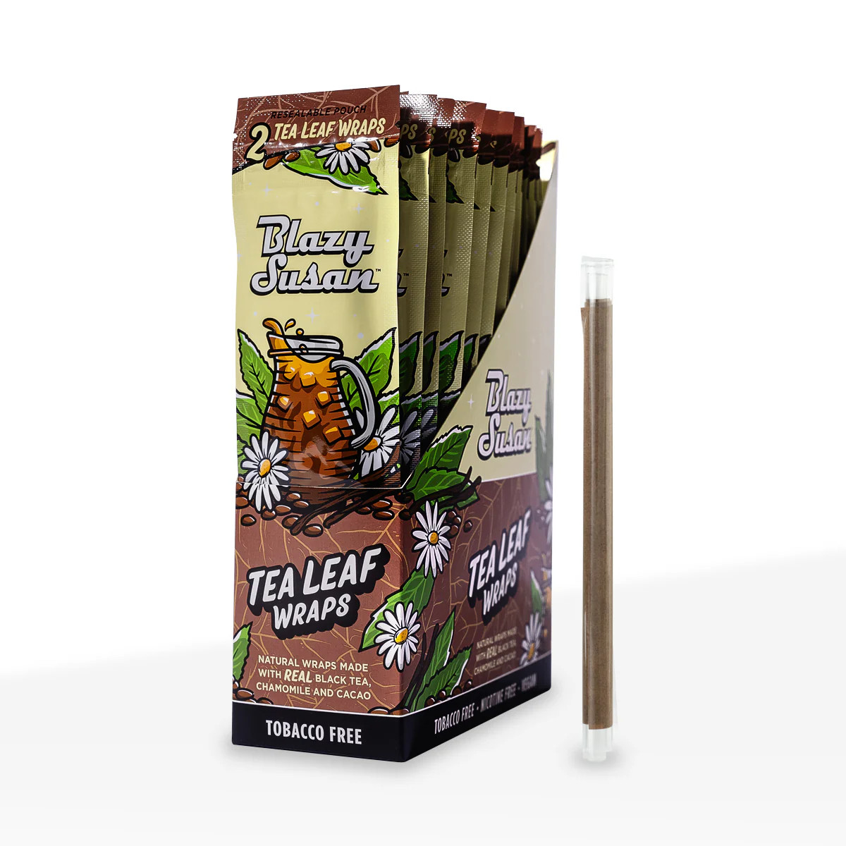 Blazy Susan Real Black  Wraps 50ct | 25 Pouches of 2 | Full Box | Vegan
