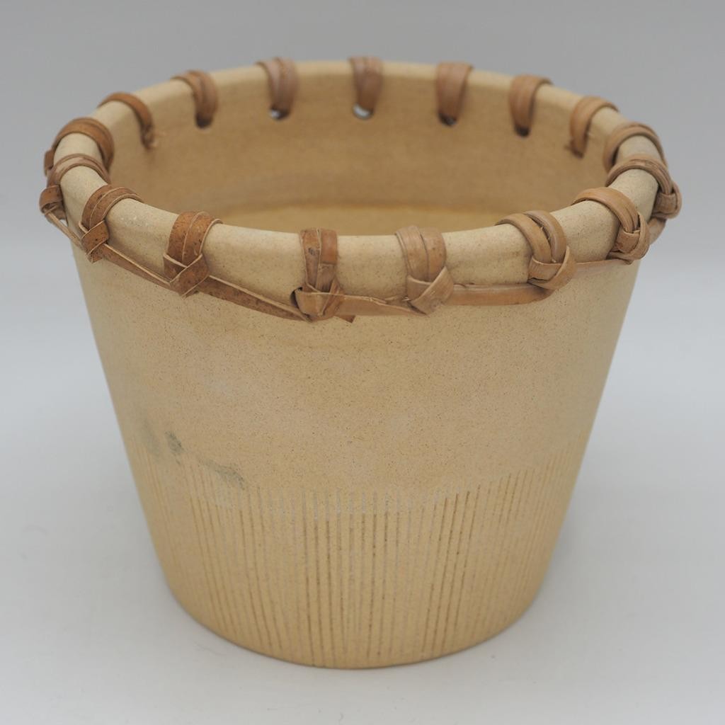 Terra Cotta Planter w/ Woven Leather Accent