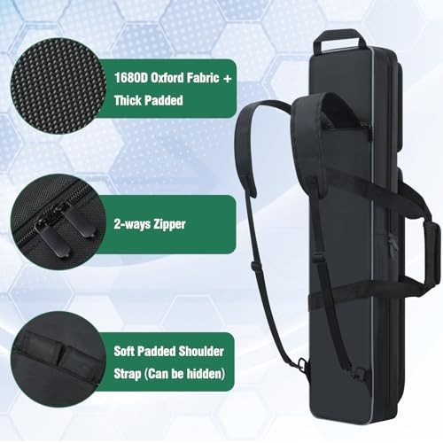 Padded Pool Cue Case 4x5, Soft Billiard Stick Bag with Multi-Pockets & Backpack