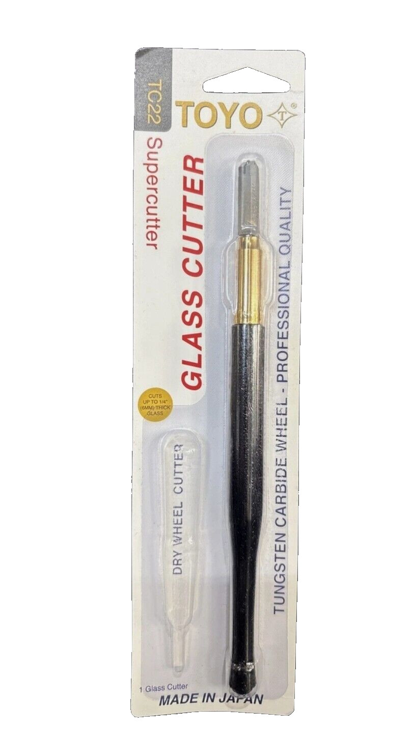 Toyo TC22 Supercutter Glass Cutter, Black, tungsten carbide wheel, pro quality