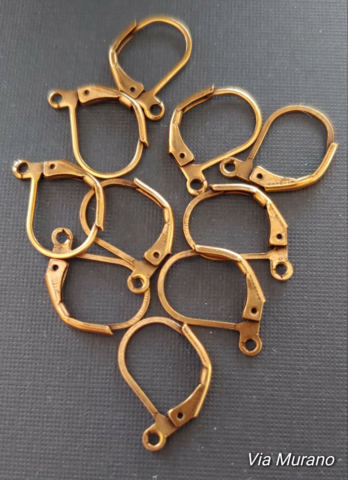 Leverback Brass Antique Gold DuroPlate16x10mm (5 Pr). Leverback Earring Finding