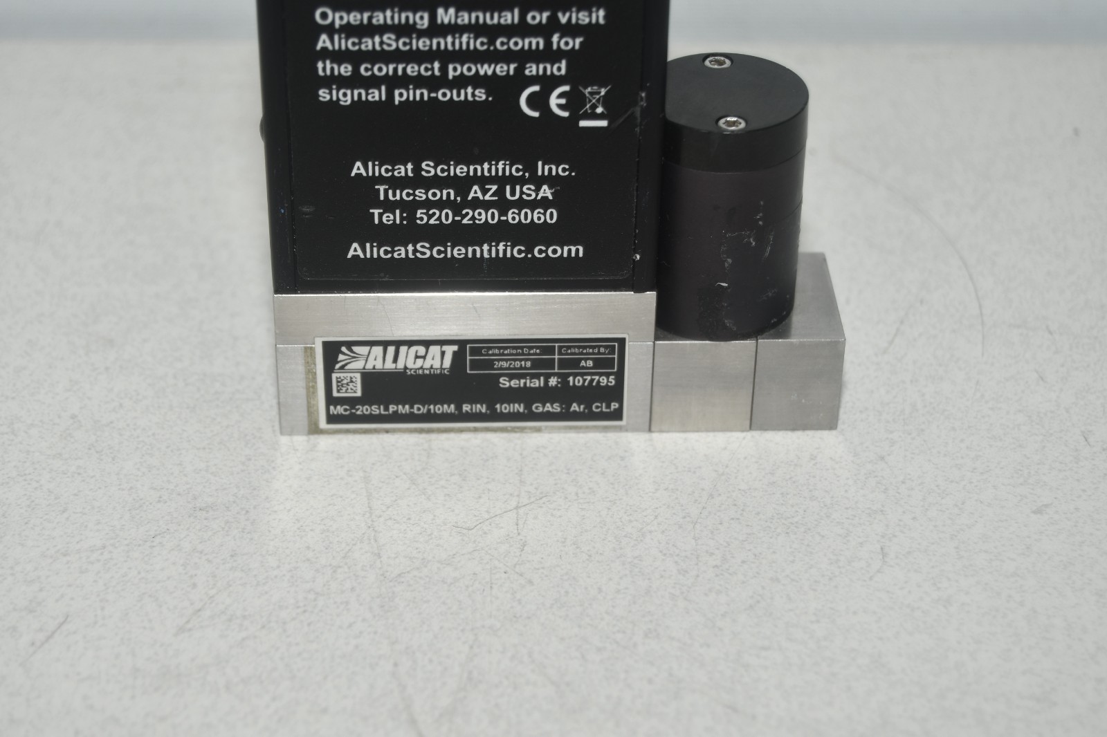 ^ Alicat MC-20SLPM-D/10M RIN 10IN CLP Gas: Air Flow Controller #X8384