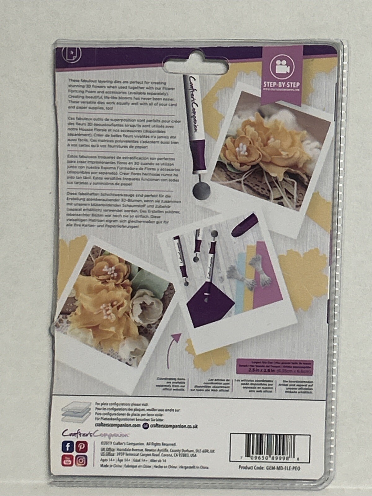 Crafter's Companion Gemini Elements Papercraft Die Peony 3pc