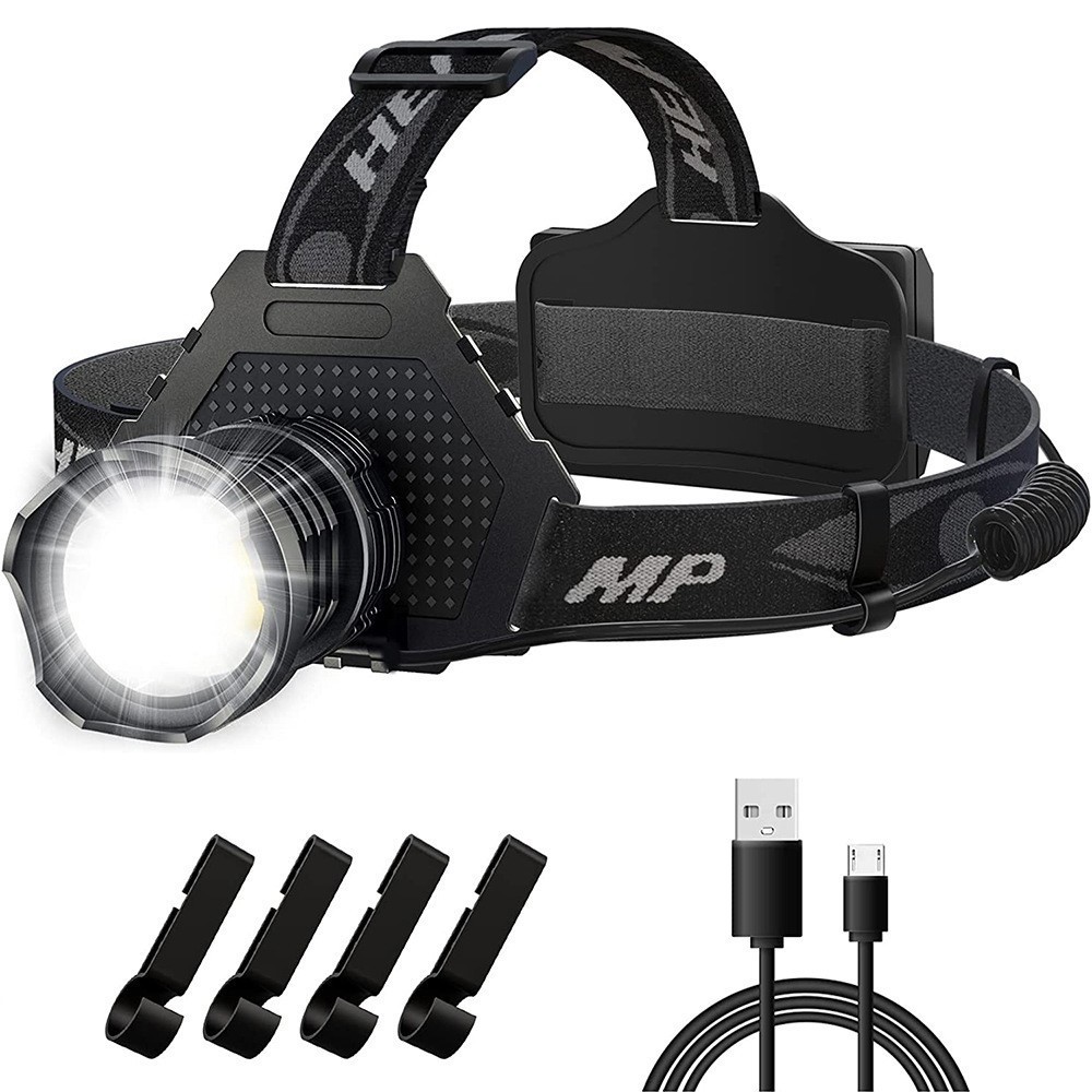 100000LM LED Headlamp Rechargeable Headlight Zoomable Head Torch Lamp Flashlight