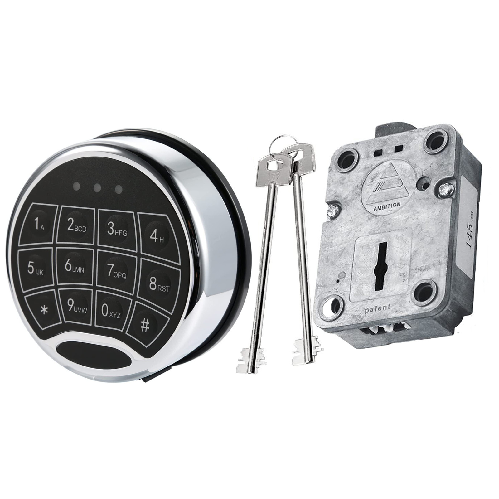 Ambition Electronic Safe Lock Replacement Swing Bolt Lock With 2 Override Keys