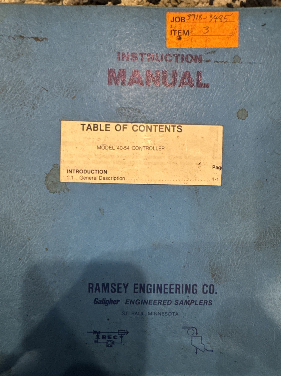 Vintage Ramsey Engineering Model 40-54 Controller Instruction Manual Galigher