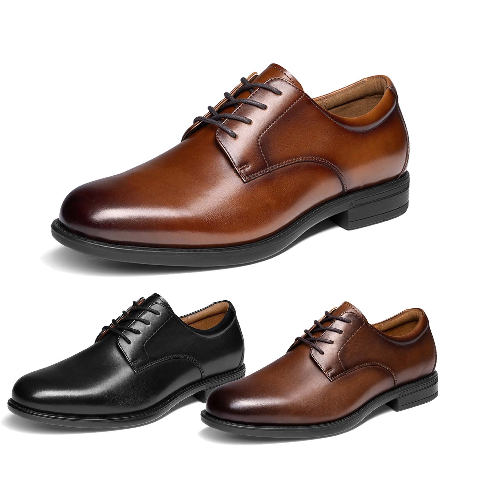 Men's Breathable Leather Dress Shoes Comfort Oxfords Business Formal Soft Shoes