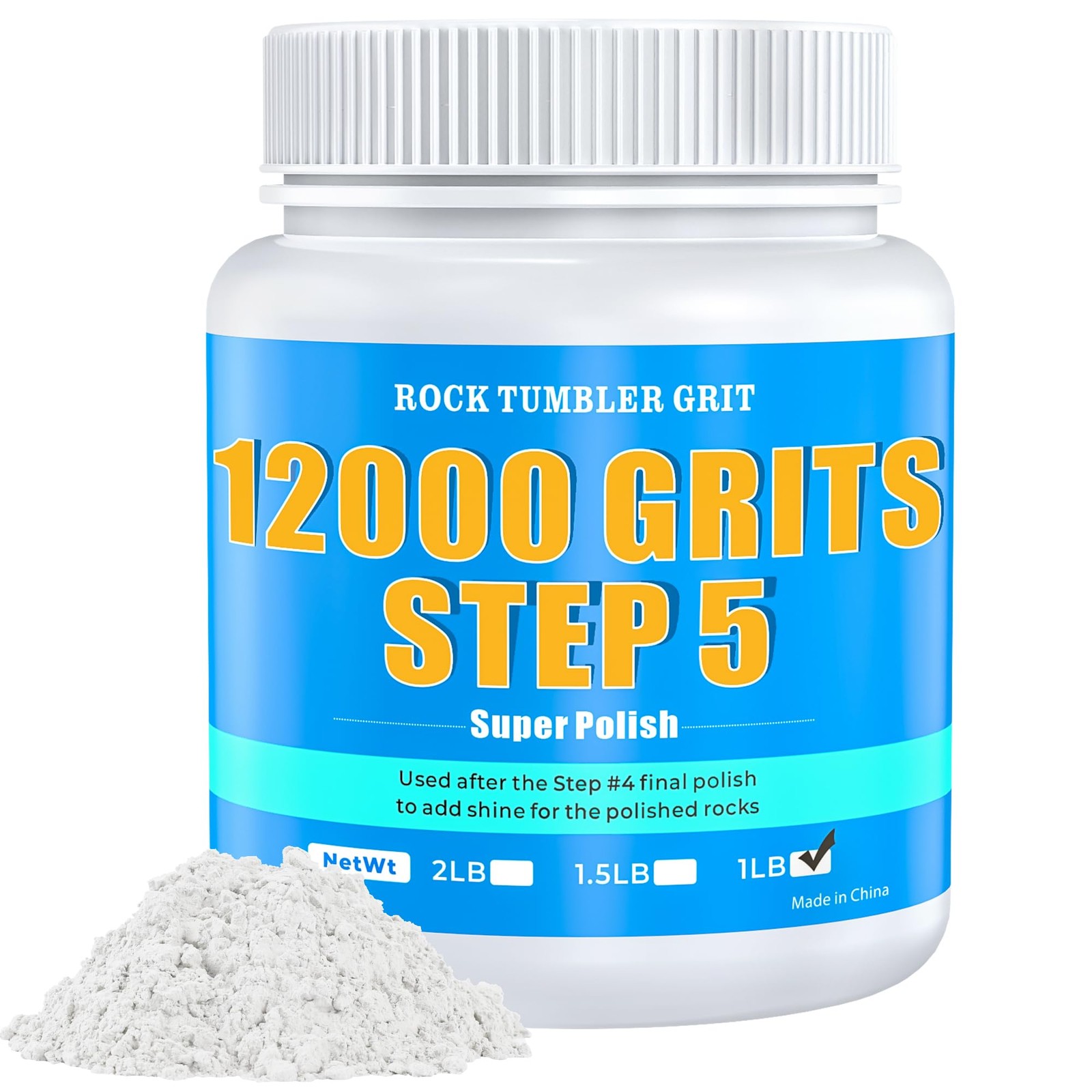 12000 Grit Aluminum Oxide Rock Tumbler white: 12000 – Ultra Fine Polish