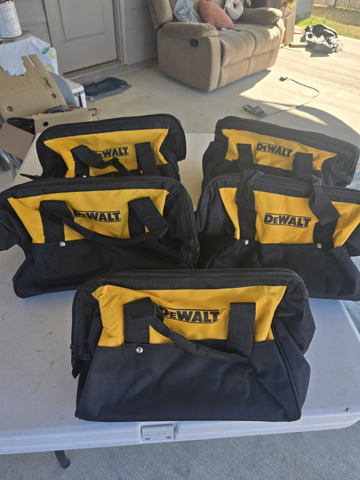 DEWALT 5-PACK OEM CONTRACTOR TOOL BAG CARRY  CASE 13"x9"x10" MADE FOR 2 TOOLS