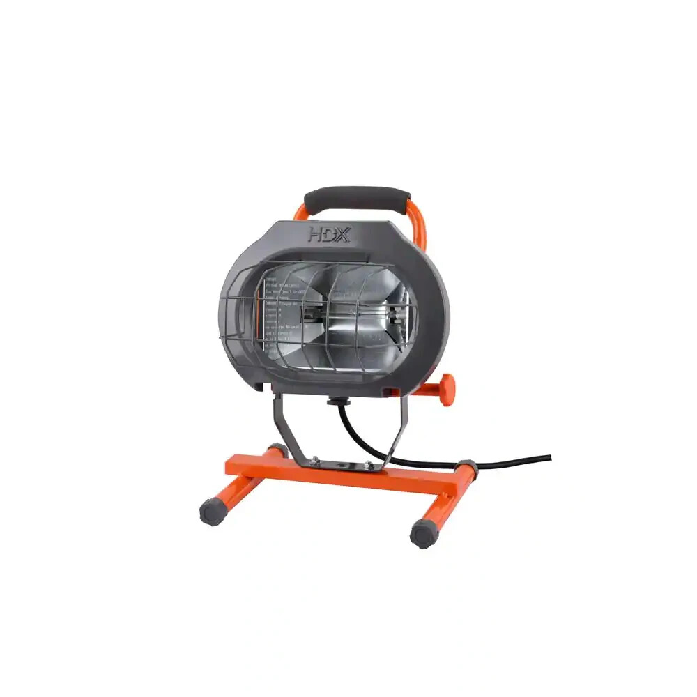 HDX 600-Watt Halogen Portable Work Light w/ Adjustable Head, 5 ft Power Cord