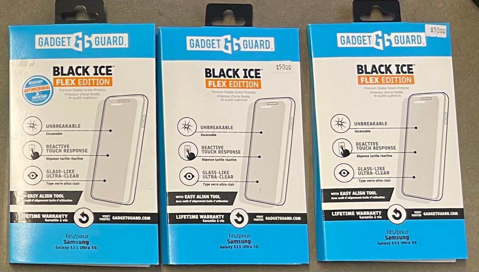 3 Pack Gadget Guard Flex Screen Protector Samsung S21 Ultra Clear, Easy Install
