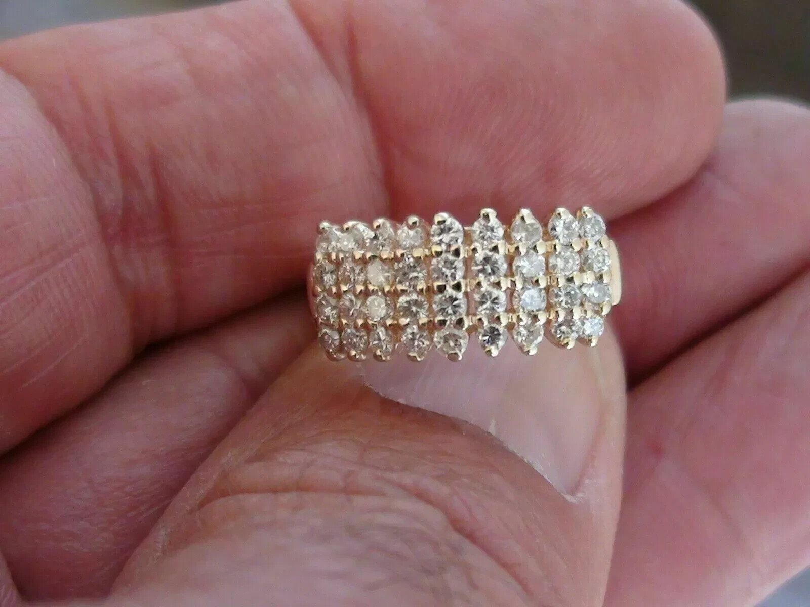 2.1Ct Round Cut Lab Created Diamond Cluster 14K Yellow Gold FN Engagement Ring
