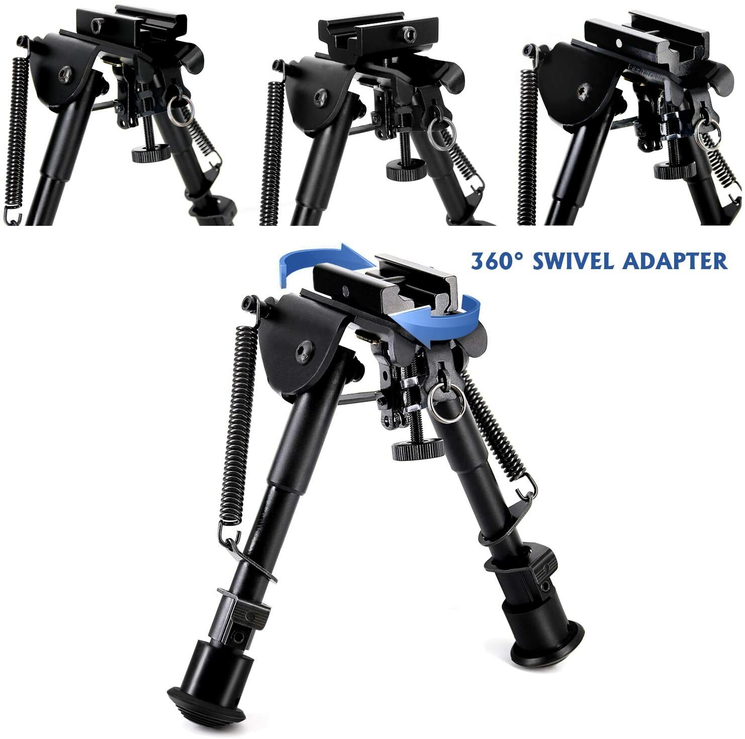 Adjustable Bipod Rotate Horizontally Picatinny Rail Mount Adapter 6-9"