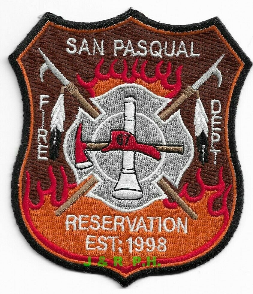 San Pasqual Reservation  Fire Dept. , California (3.5" x 4")  fire patch