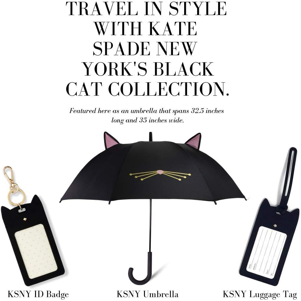 Large Lightweight Travel Umbrella, Black Cat