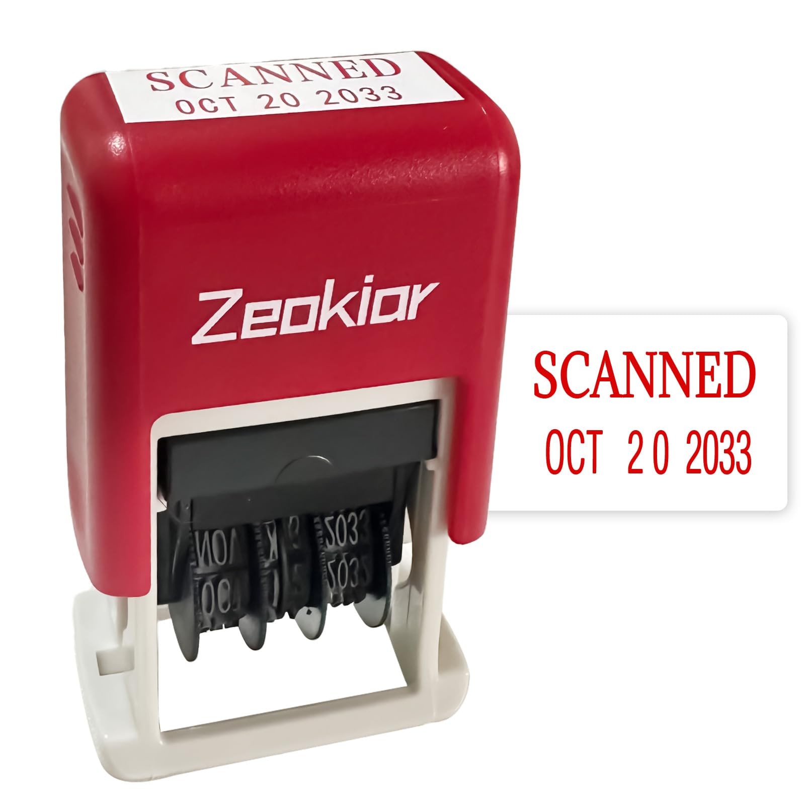 Scanned Stamp Self Inking with Date Rubber 0.78 inches x 0.35 inches, Black