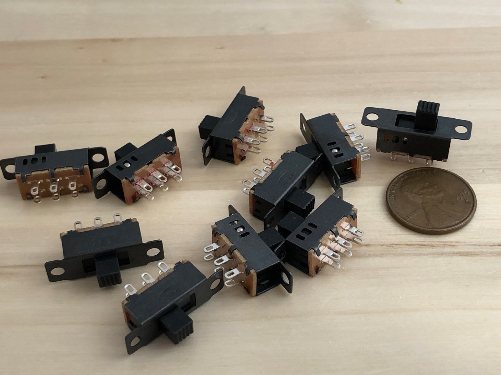 10 pieces Mini SPDT Slide Switch On-Off-on PCB 6P 23.3*7.3MM pitch row 19MM