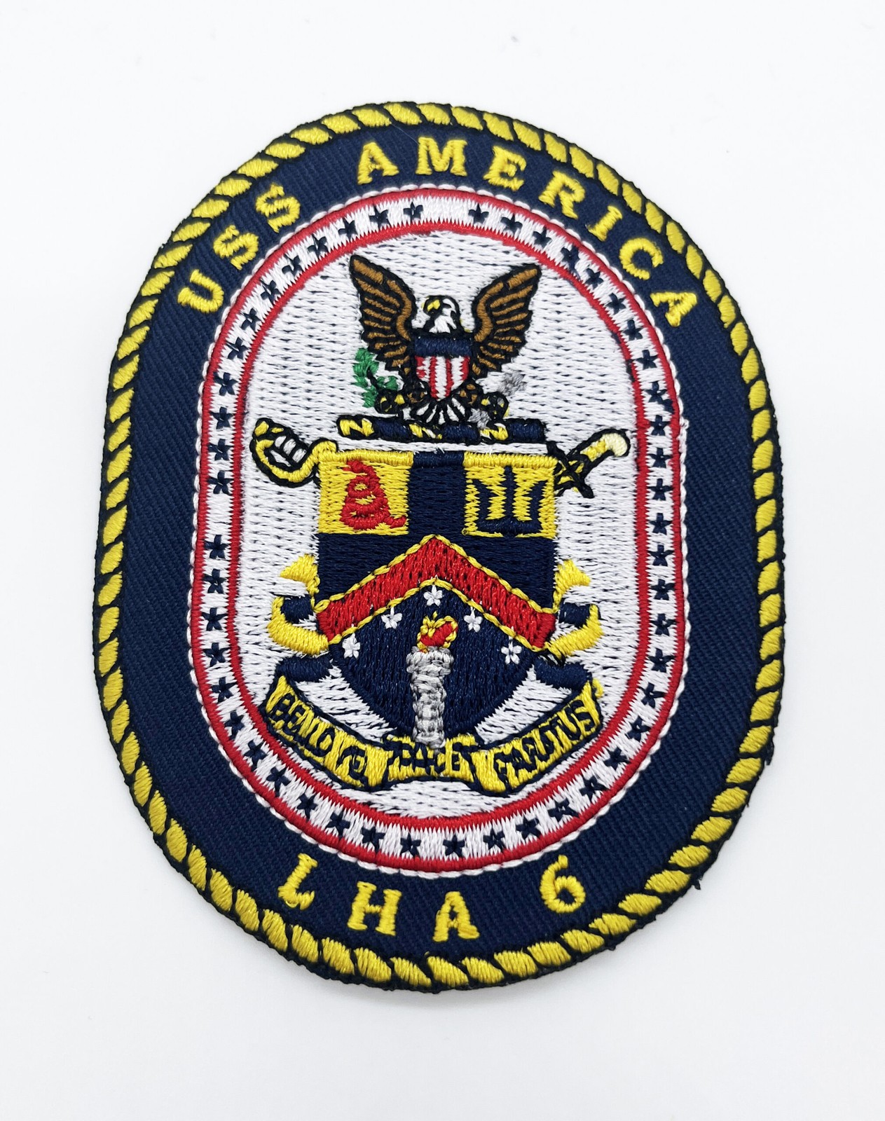 USS America LHA-6 Patch – Sew On, 4 inch, Embroidered, Navy Patch
