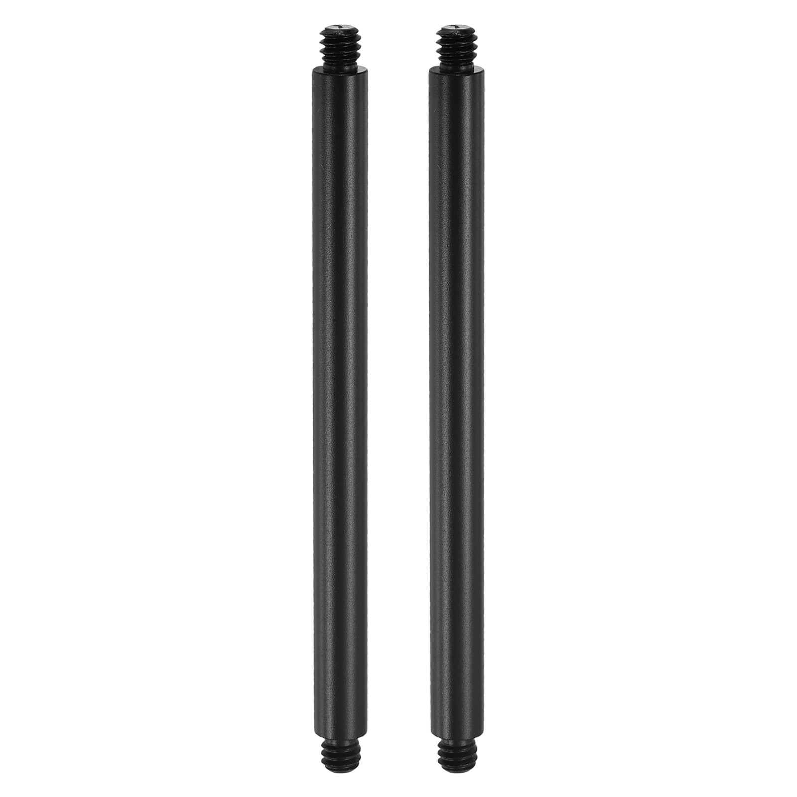 4" Metal Extension Rod, 2Pcs 1/4"-20 Male to Male Thread Tripod Tube Black