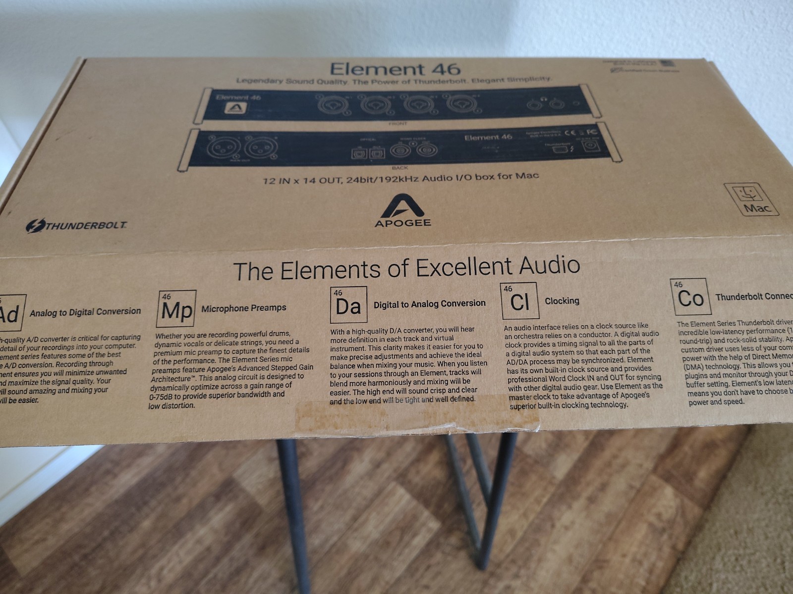 New Open Box Apogee Element 46 Thunderbolt Audio Interface for Mac 12x14 I/O 24