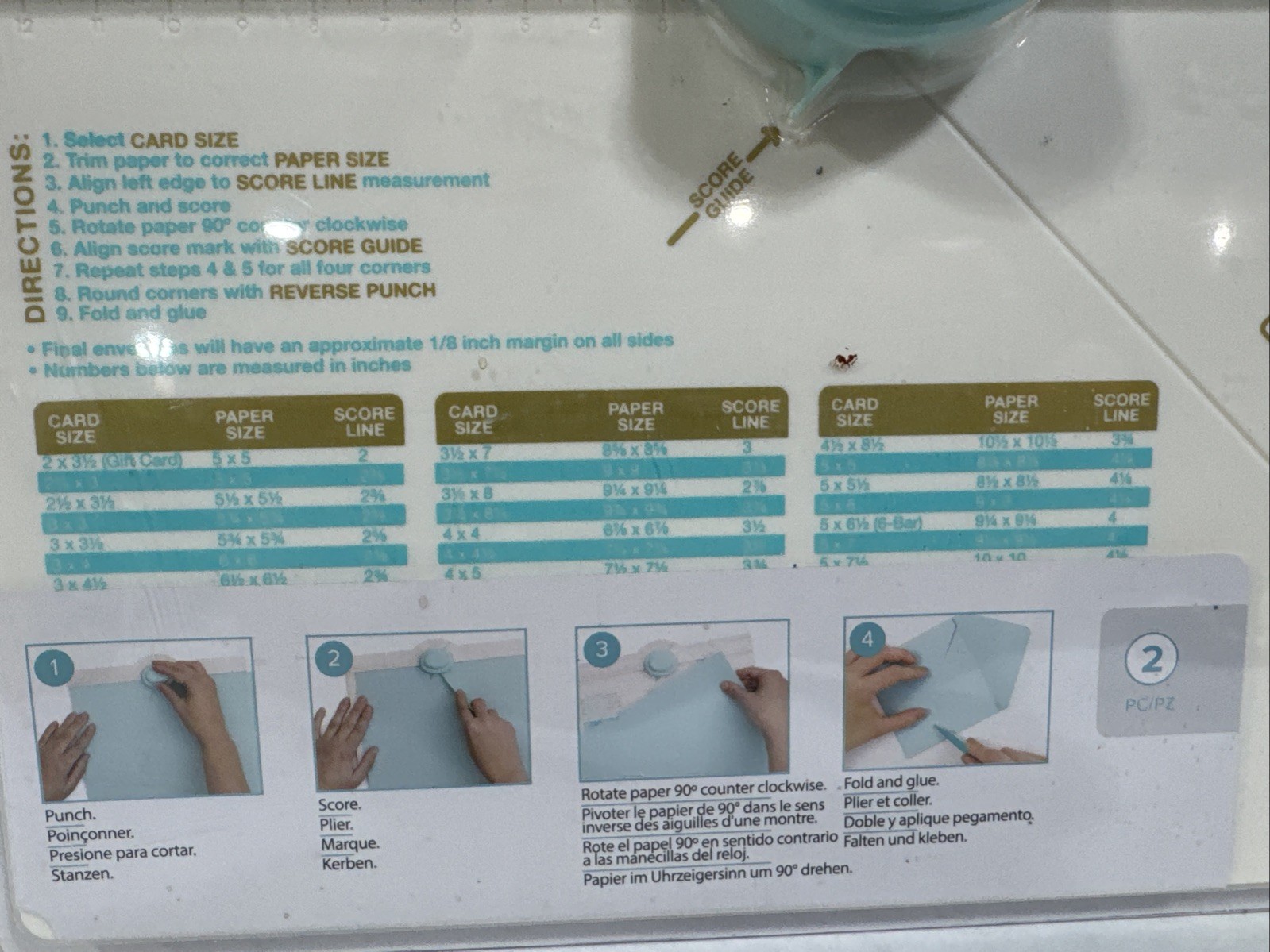 We R Memory Keepers Envelope Punch Board New Sealed ShB