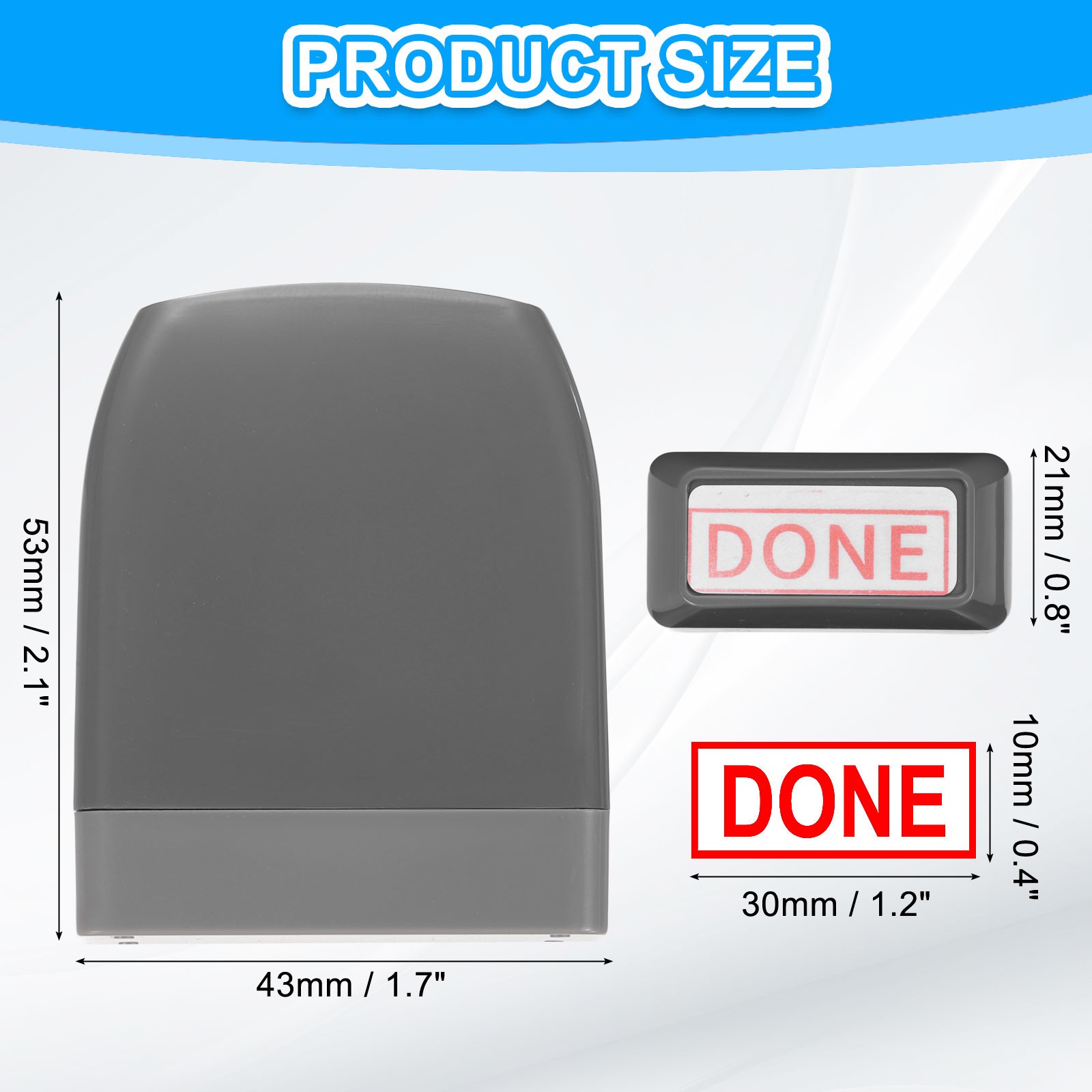 DONE Notice Stamp Self Inking, Grey