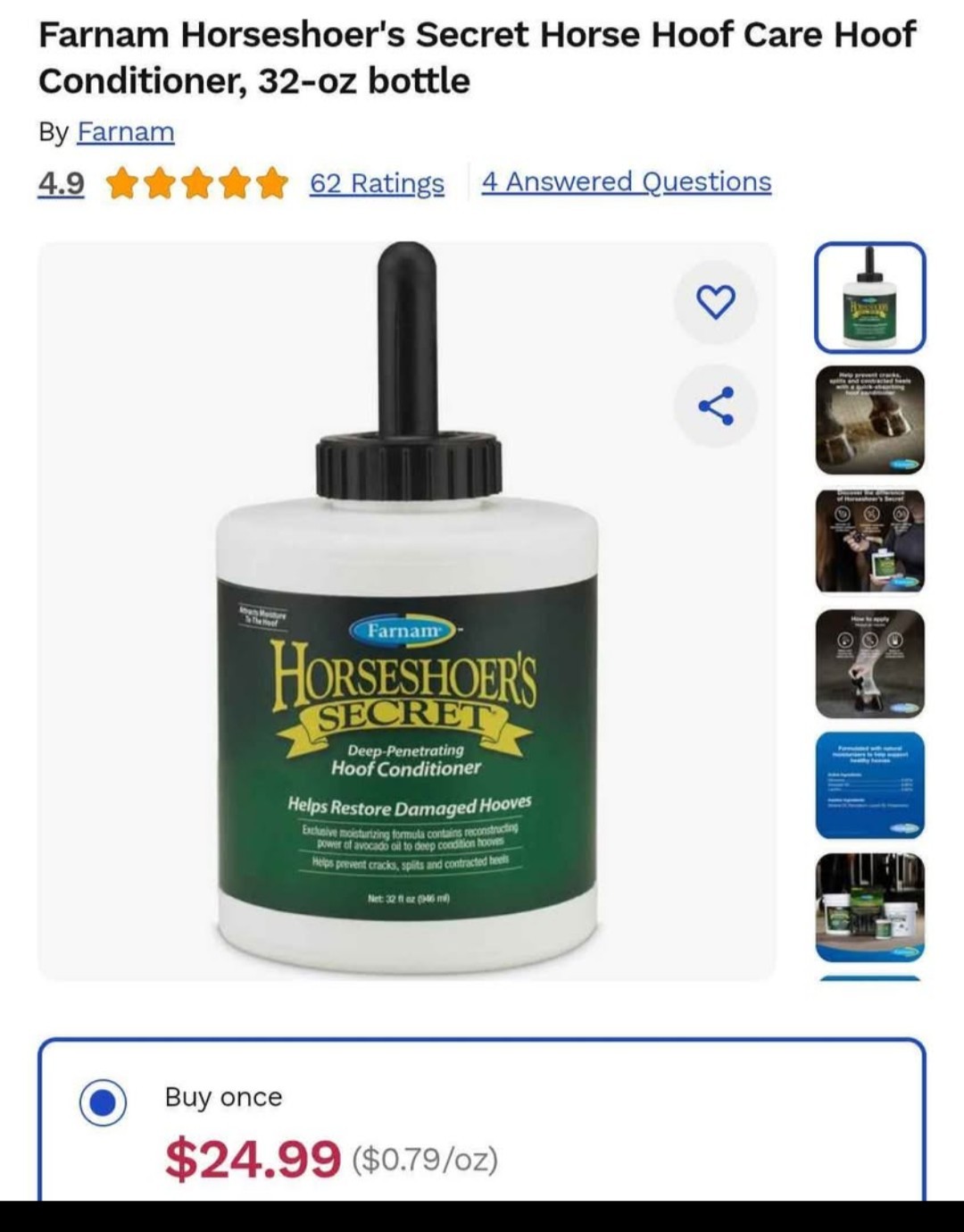 Farnam Horseshoer's Secret Deep-Penetrating Hoof Conditioner, 32 fl oz