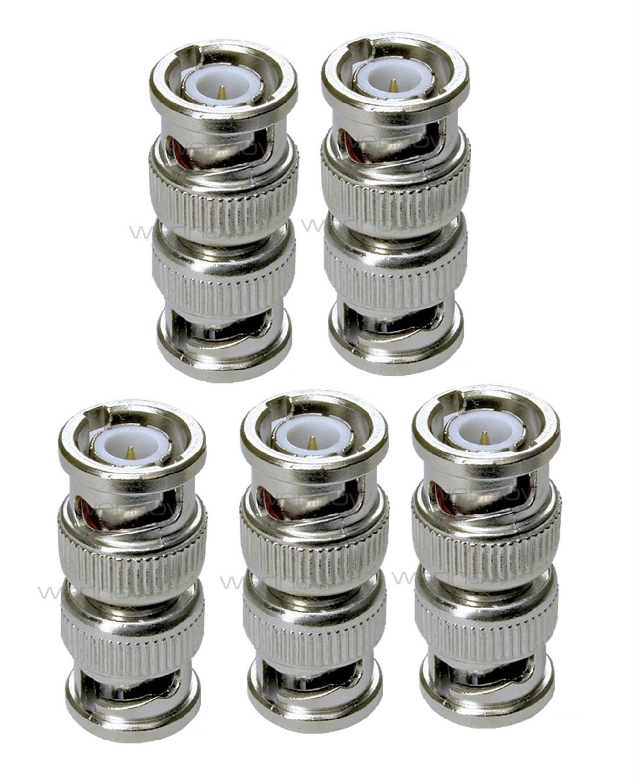 5 Pcs BNC Male to Male Coaxial Coupler Straight Adapter Connector M/M