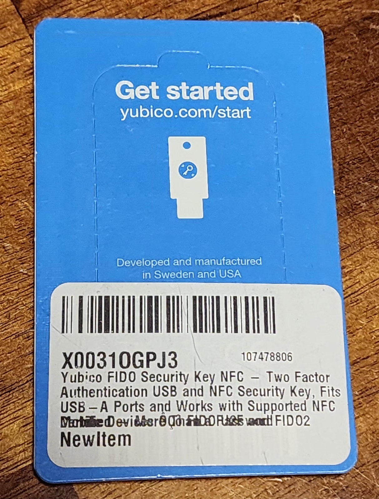Yubico Security Key NFC ~ NEW