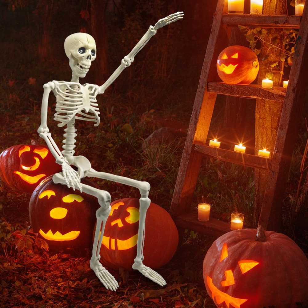3FT Skeleton, 36" Full Body Skeleton with Movable Posable Joints, Realistic Plas
