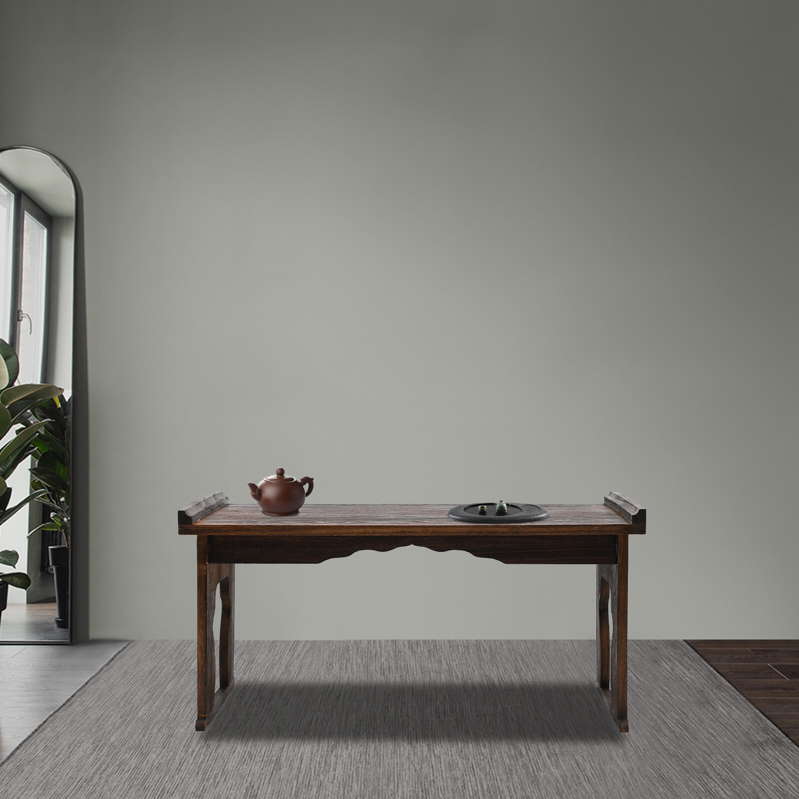 Japanese Floor Table Folding Coffee Table & Tea Table Wooden Altar Table 32"x18"