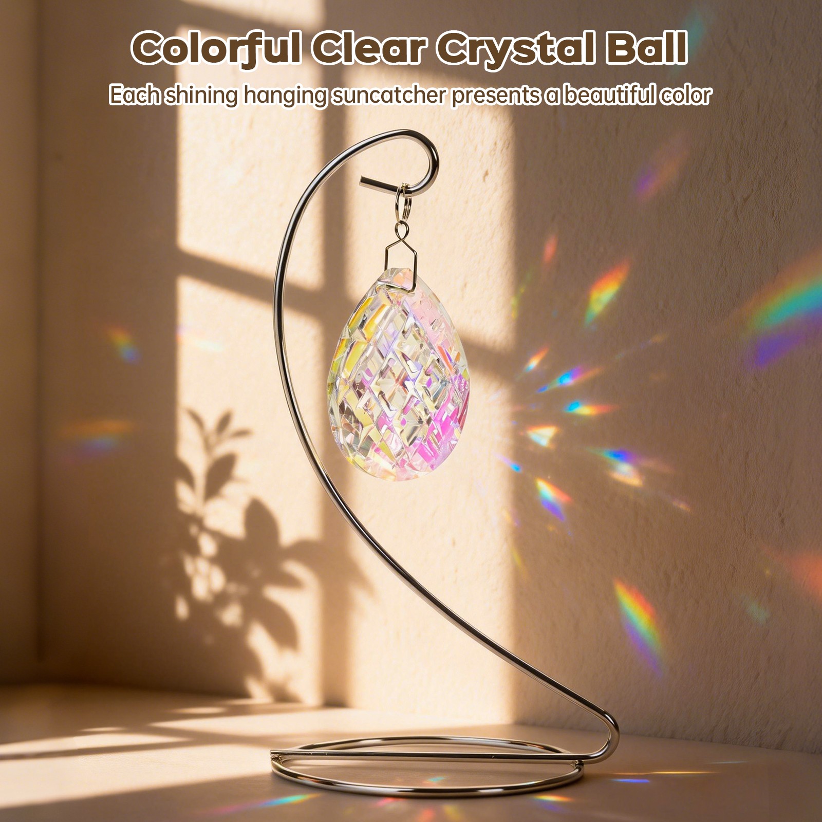 Sun Capture Light Drop Shape Vertical Crystal Glass Light Capture Device Gift