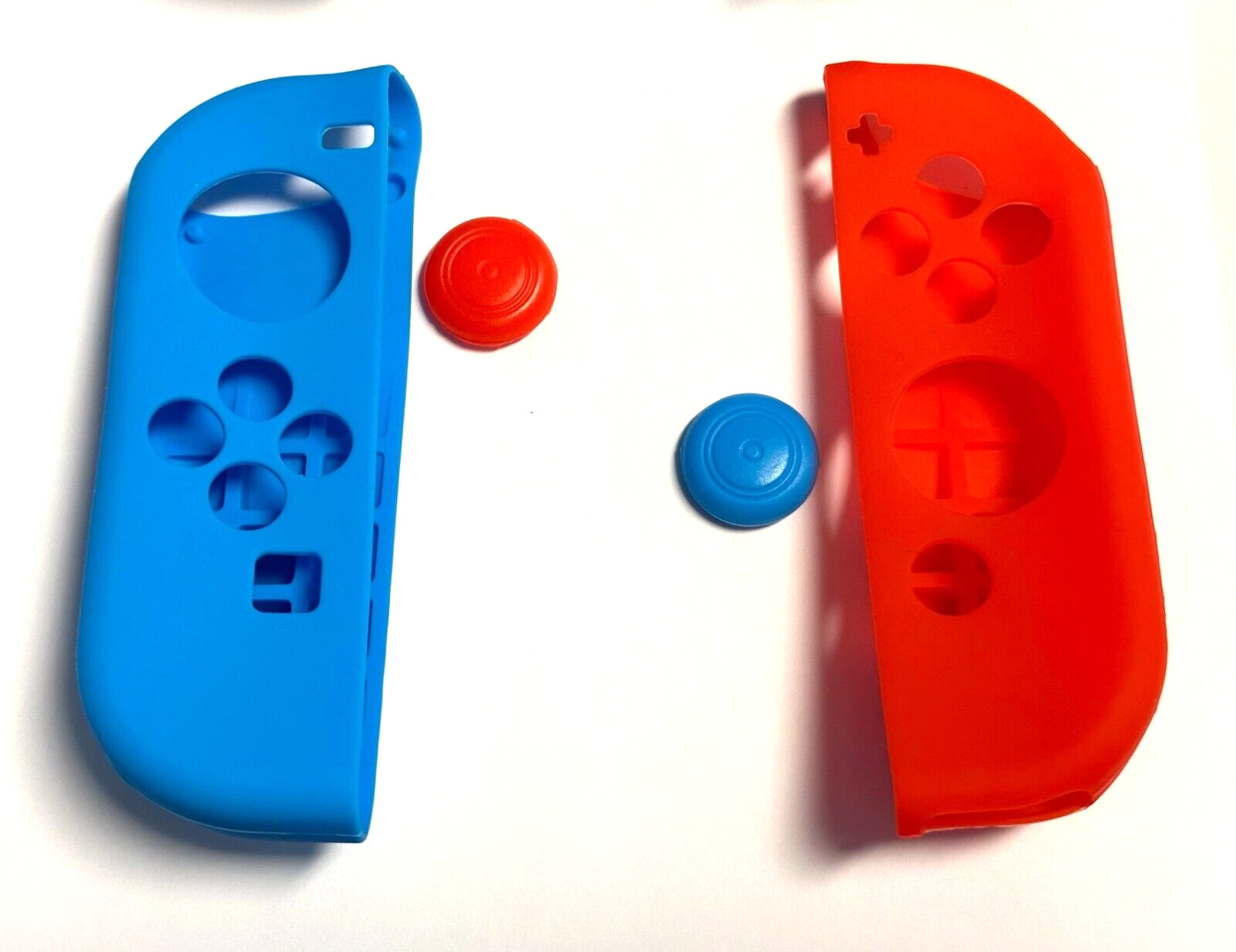 Joycon Case for Nintendo Switch - Silicone Joy Con Case (Red+Blue) and Black Pk