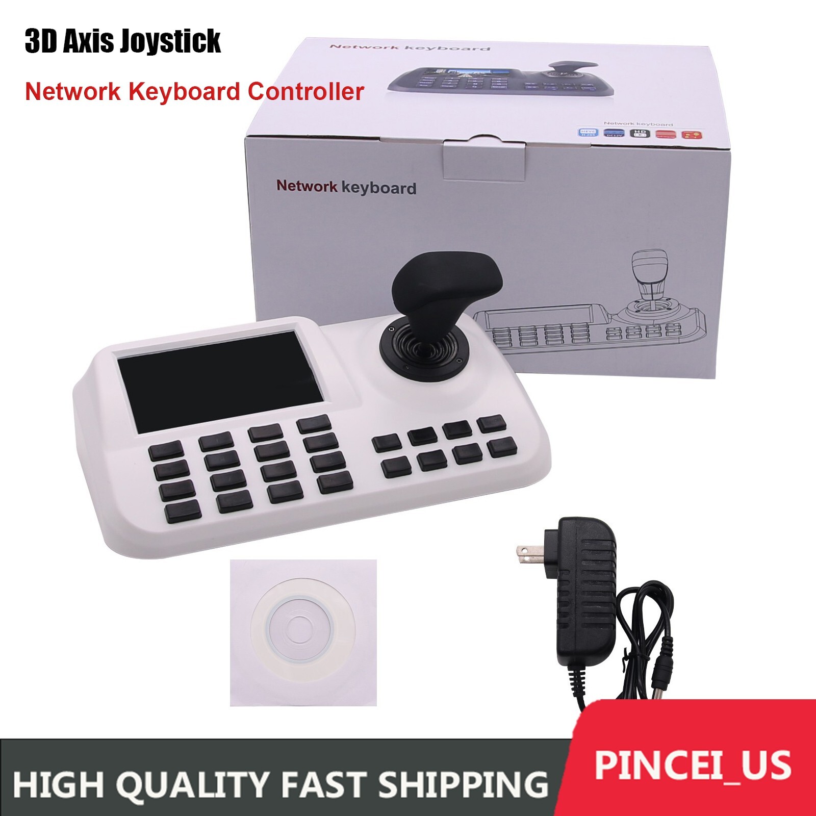3D Axis Joystick Network Keyboard Controller For IP PTZ Dome Camera Surveillance