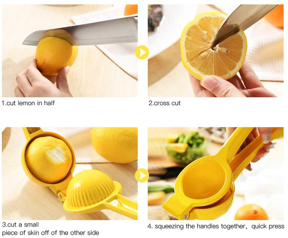 Professional Metal Citrus Juicer - Yellow Lemon & Lime Squeezer Tool