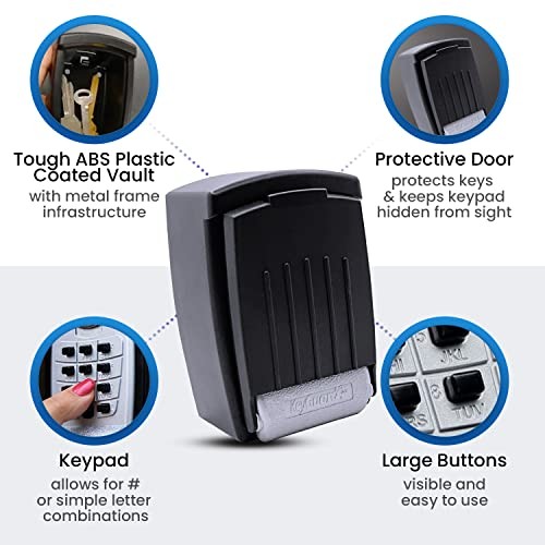 SL-590 Punch Button Key Storage Wall Mount Lock Box, Black Finish 1