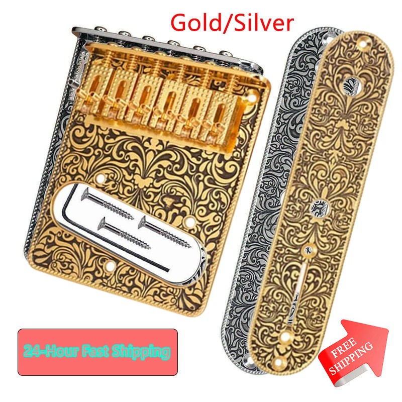 Chrome Gold Fender For Telecaster Electric Guitar Bridge 6-Saddles Control Plate