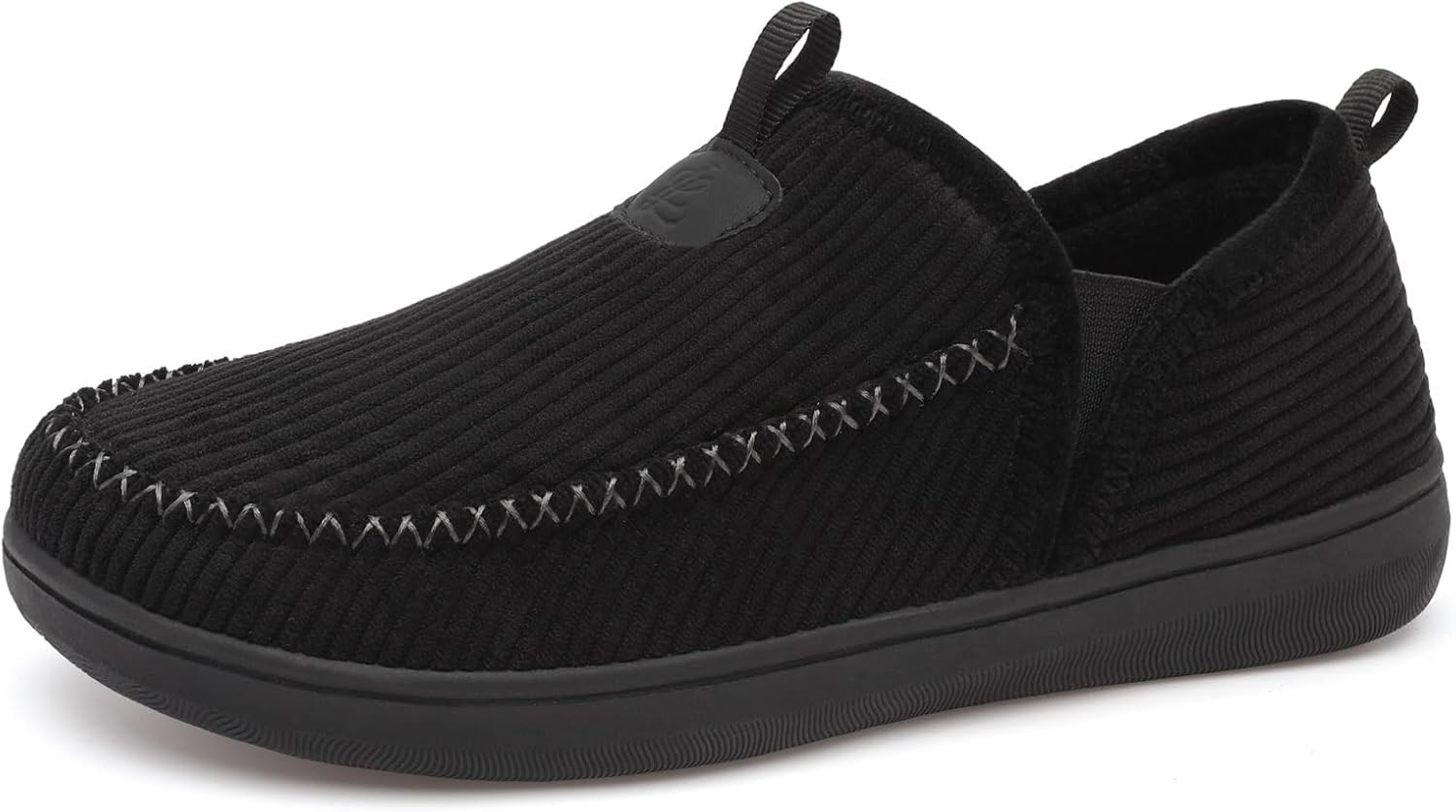 Men'S Slippers Wide Memory Foam House Shoes Moccasin Slip-On Cozy Loafer Slipper