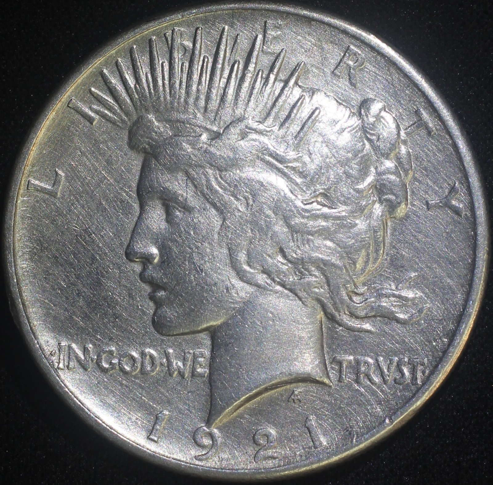 1921 $1 Peace Silver Dollar Key Date Low Mintage Coin - Cleaned