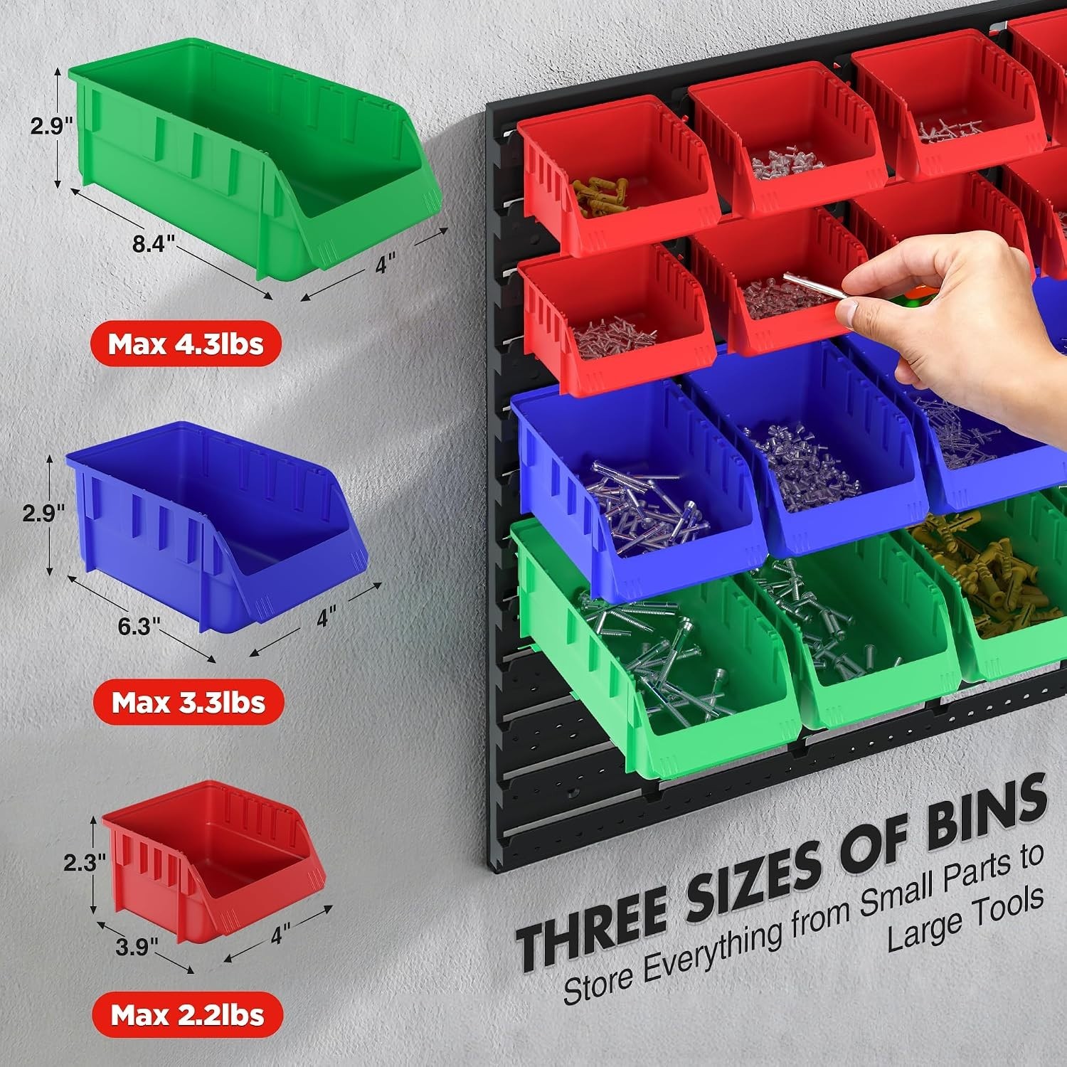 Versatile Pegboard Organizer: 44PC Tool Storage for Craft & Garage Spaces