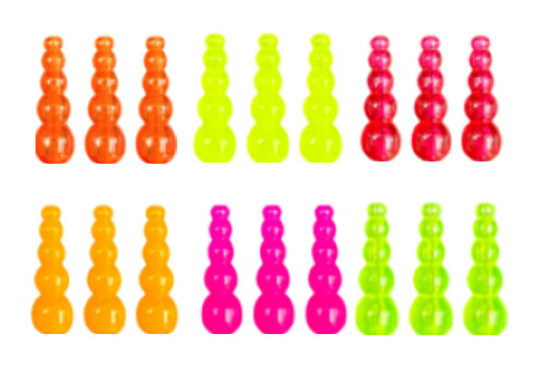 Fishing Beads Tapered Stacked– Plastic Lure Beads Tackle Salmon Trout-50 Pack.
