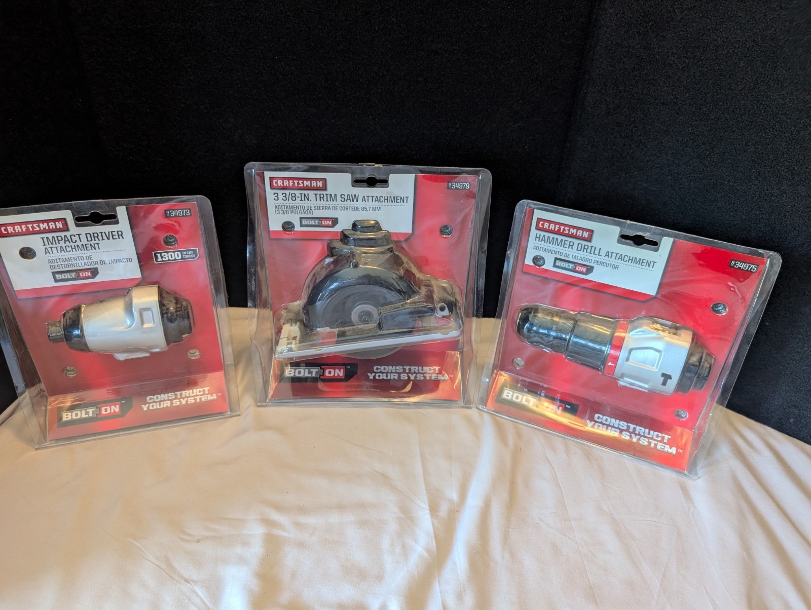 Craftsman Bolt On Hammer Drill Saw Impact Driver attachments Set Lot New 3pc