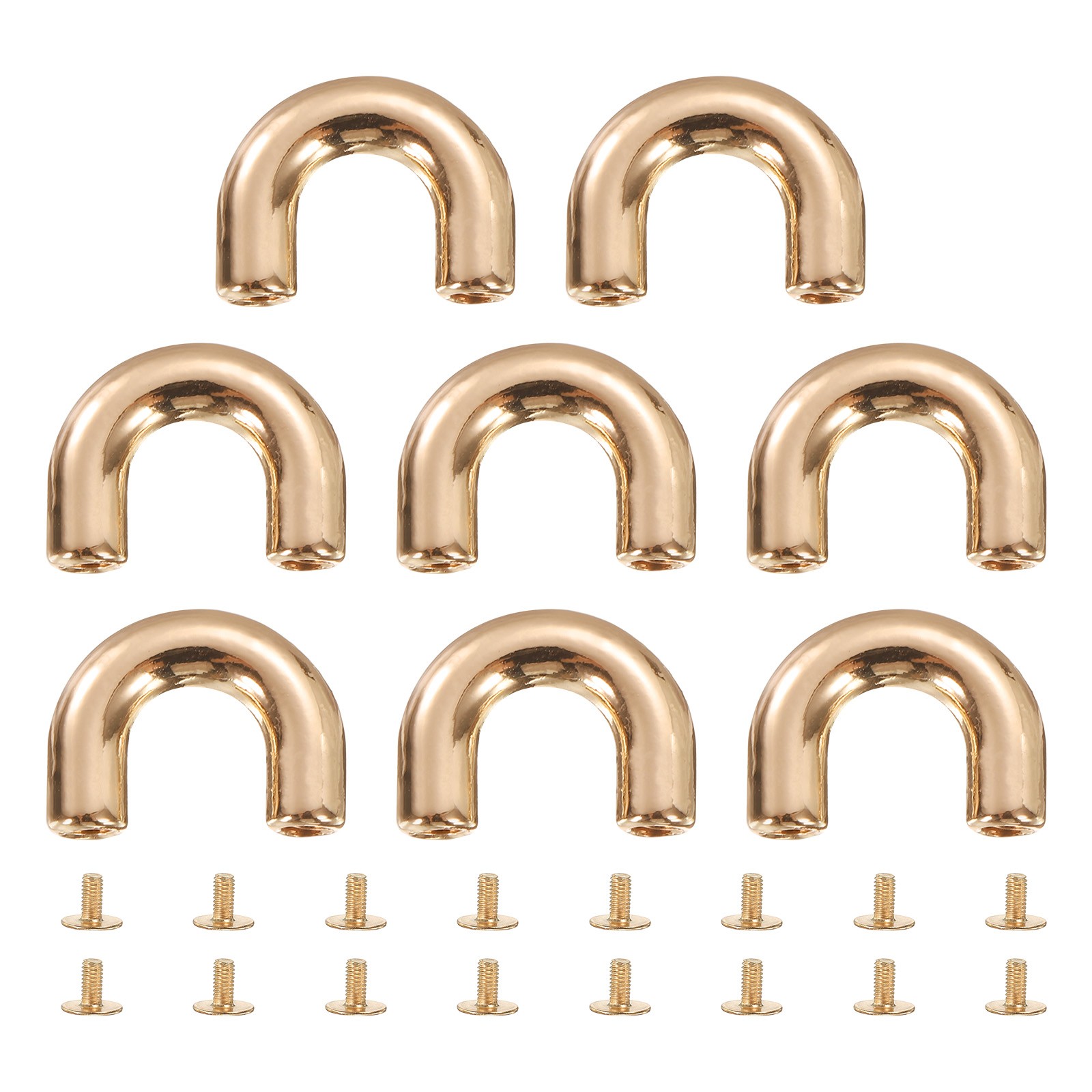 8Pcs Arch Bridge D-Ring Buckles Chain Strap Connector (Light Gold, 0.6" x 0.2")