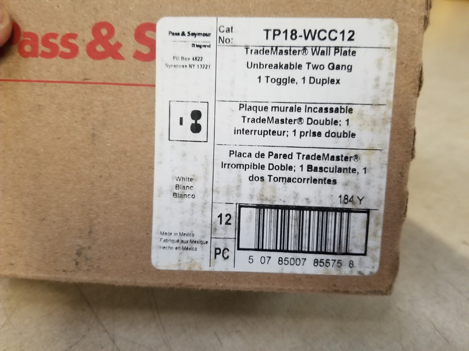 12 Pack Legrand TP18WCC12 White 2G Toggle/Duplex Plates