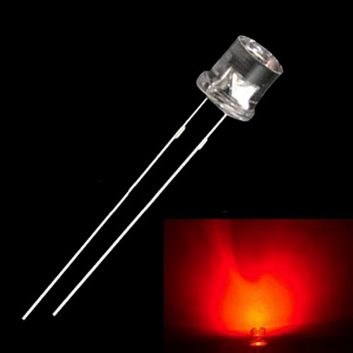 100PCS F5 5MM FLAT TOP LED RED SUPER BRIGHT Wide Angle Leds Lamps GOOD QUALITY