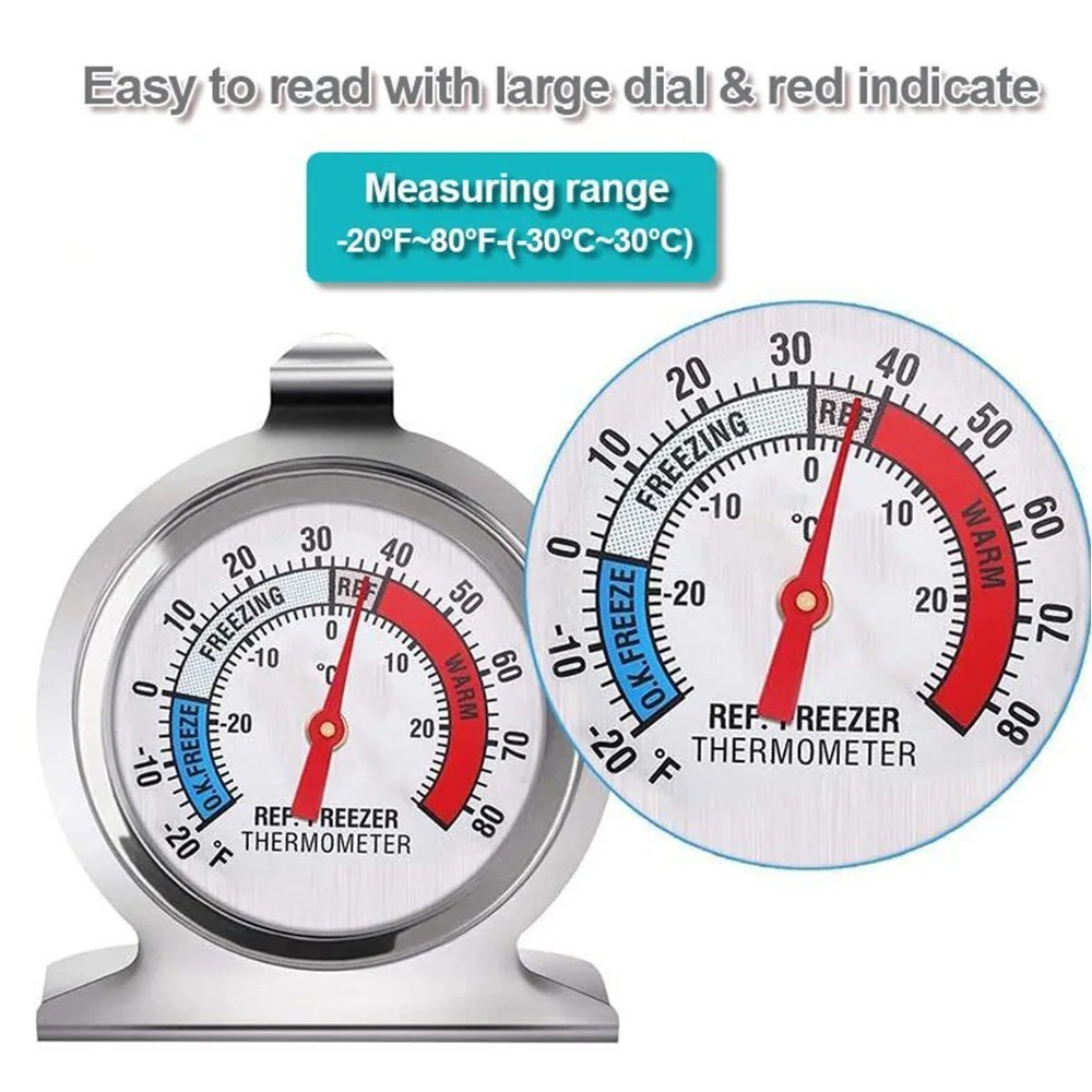 2 Pack Refrigerator Freezer Thermometer Large Dial Analog Thermometer