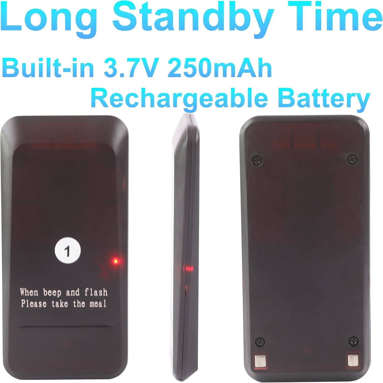 Restaurant Wireless Paging System with Long Range 984 Feet & Rechargeable Pagers